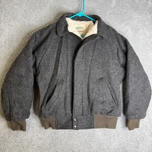 Vintage Northbilt Jacket Medium Gray Full Zip Wool Fleece Lined